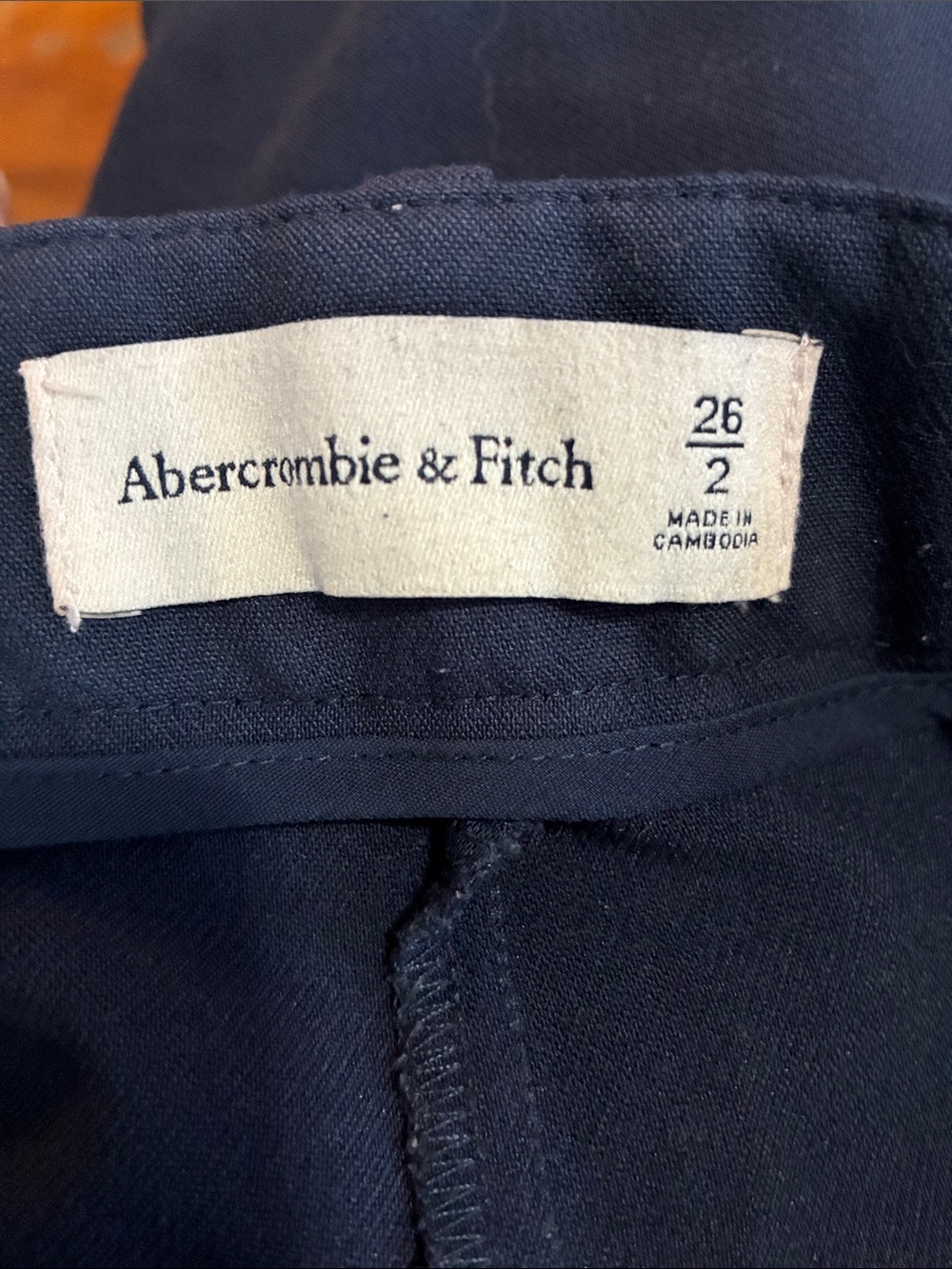Abercrombie and Fitch trousers navy blue size 26/2 - Picture 9 of 9